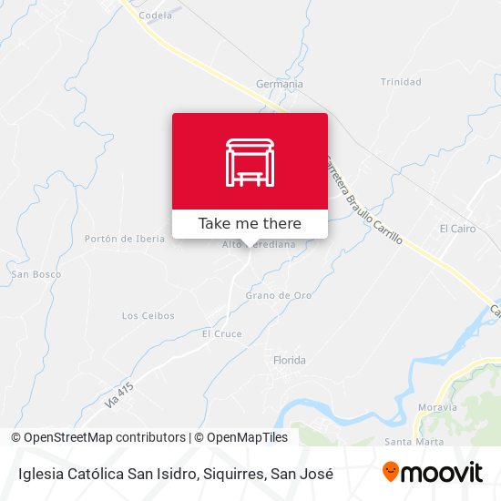 Iglesia Católica San Isidro, Siquirres map