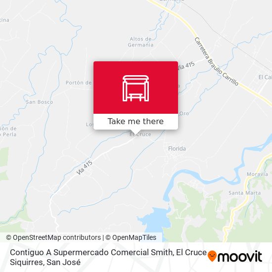 Mapa de Contiguo A Supermercado Comercial Smith, El Cruce Siquirres