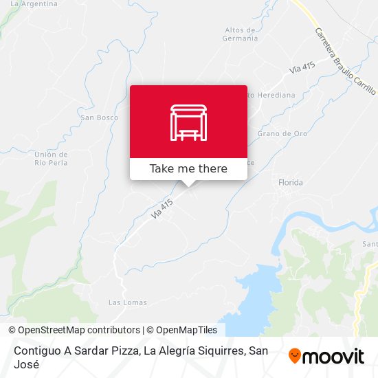 Contiguo A Sardar Pizza, La Alegría Siquirres map