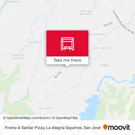 Frente A Sardar Pizza, La Alegría Siquirres map
