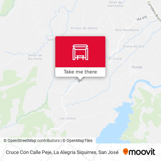 Mapa de Cruce Con Calle Peje, La Alegría Siquirres