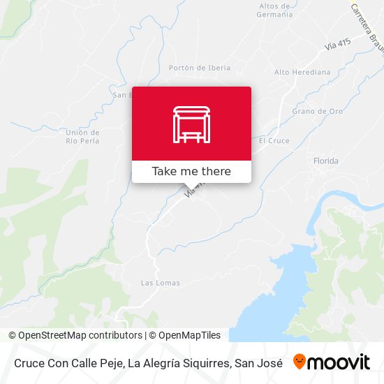 Mapa de Cruce Con Calle Peje, La Alegría Siquirres