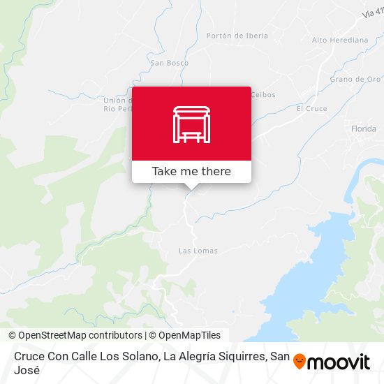 Cruce Con Calle Los Solano, La Alegría Siquirres map
