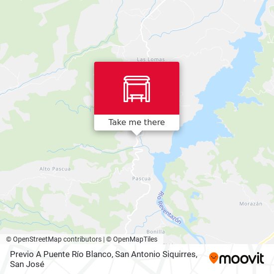 Mapa de Previo A Puente Río Blanco, San Antonio Siquirres
