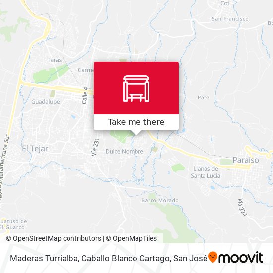 Maderas Turrialba, Caballo Blanco Cartago map