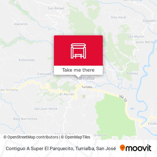 Mapa de Contiguo A Super El Parquecito, Turrialba