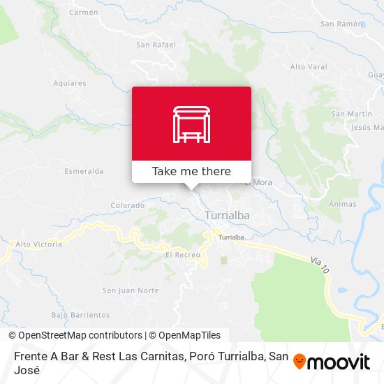 Frente A Bar & Rest Las Carnitas, Poró Turrialba map