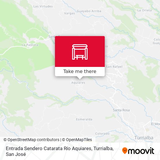 Mapa de Entrada Sendero Catarata Río Aquiares, Turrialba
