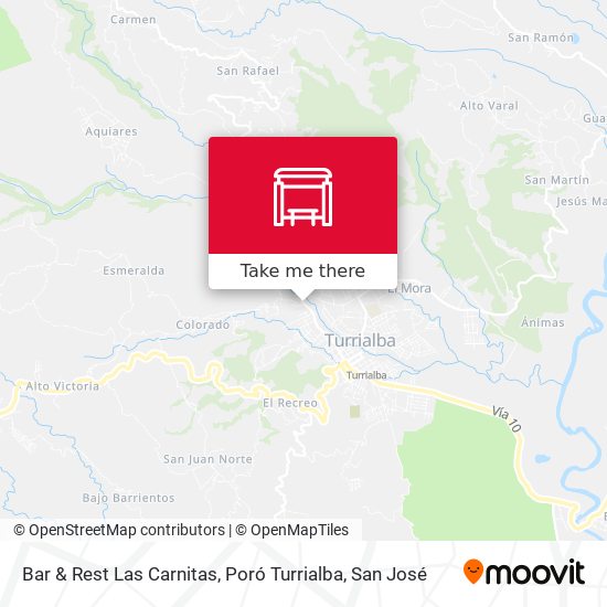 Bar & Rest Las Carnitas, Poró Turrialba map