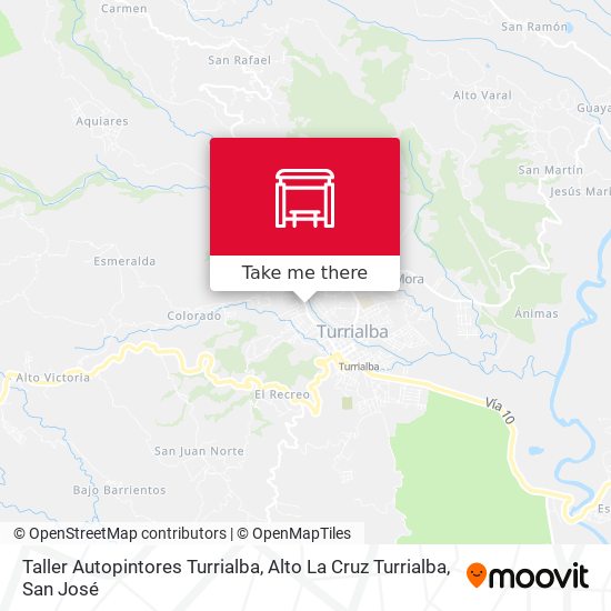 Taller Autopintores Turrialba, Alto La Cruz Turrialba map