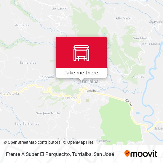 Frente A Super El Parquecito, Turrialba map