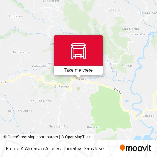 Mapa de Frente A Almacen Artelec, Turrialba