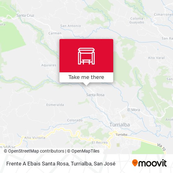 Frente A Ebais Santa Rosa, Turrialba map