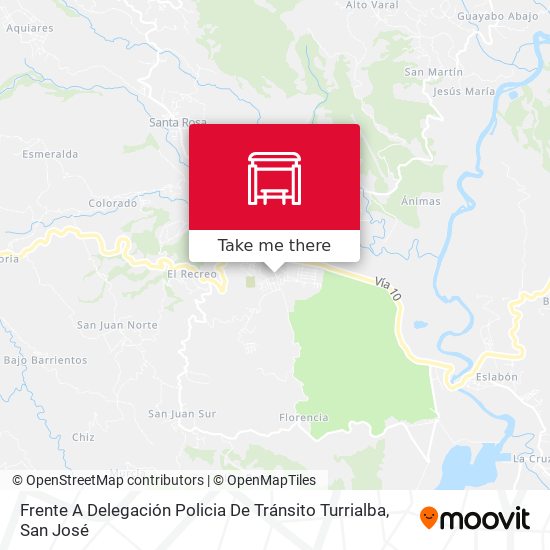 Frente A Delegación Policia De Tránsito Turrialba map