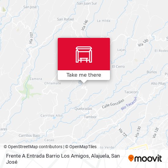 Mapa de Frente A Entrada Barrio Los Amigos, Alajuela