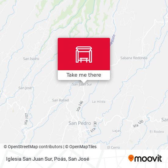 Iglesia San Juan Sur, Poás map
