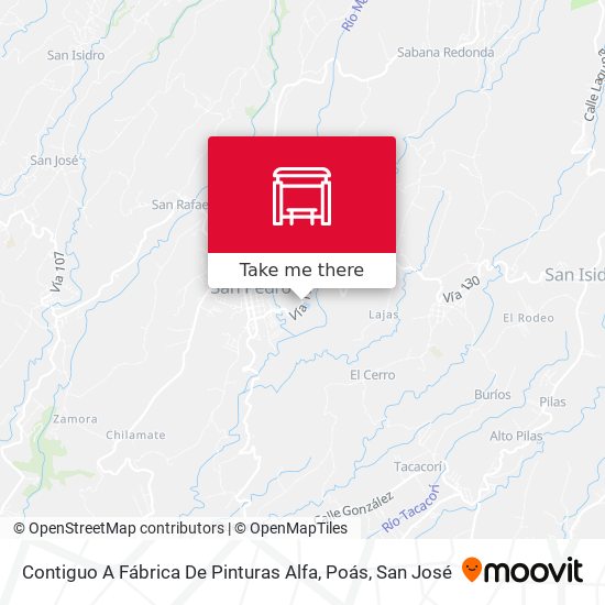 Contiguo A Fábrica De Pinturas Alfa, Poás map