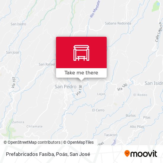 Mapa de Prefabricados Fasiba, Poás