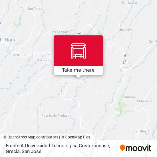 Frente A Universidad Tecnológica Costarricense, Grecia map