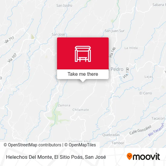 Helechos Del Monte, El Sitio Poás map