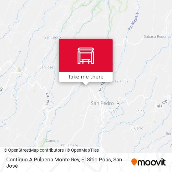 Mapa de Contiguo A Pulpería Monte Rey, El Sitio Poás