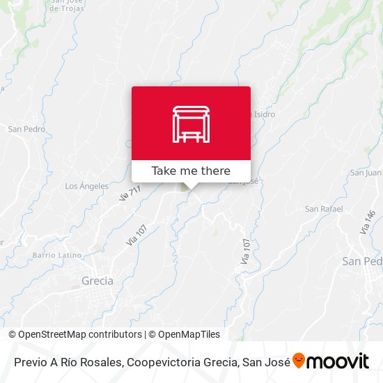 Mapa de Previo A Río Rosales, Coopevictoria Grecia