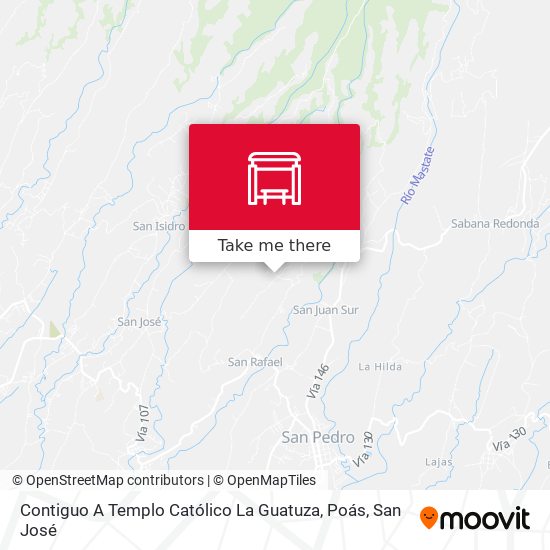 Mapa de Contiguo A Templo Católico La Guatuza, Poás