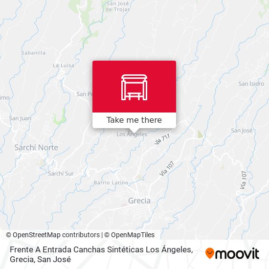Frente A Entrada Canchas Sintéticas Los Ángeles, Grecia map