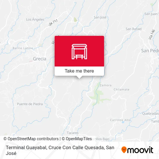 Terminal Guayabal, Cruce Con Calle Quesada map