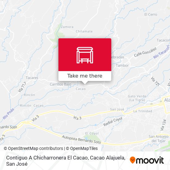 Contiguo A Chicharronera El Cacao, Cacao Alajuela map