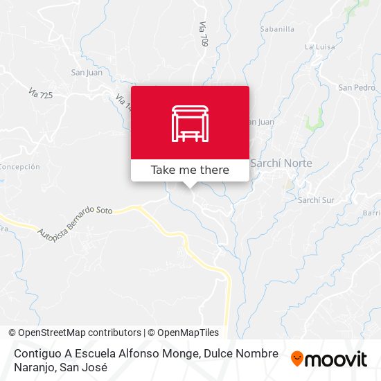 Contiguo A Escuela Alfonso Monge, Dulce Nombre Naranjo map