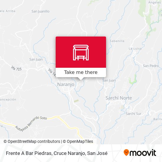 Mapa de Frente A Bar Piedras, Cruce Naranjo