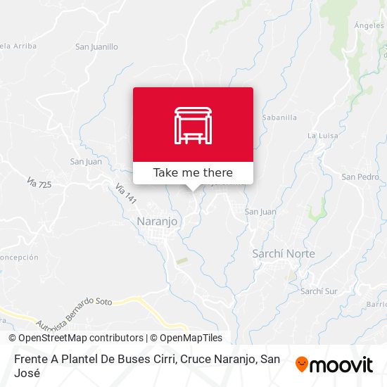 Mapa de Frente A Plantel De Buses Cirri, Cruce Naranjo