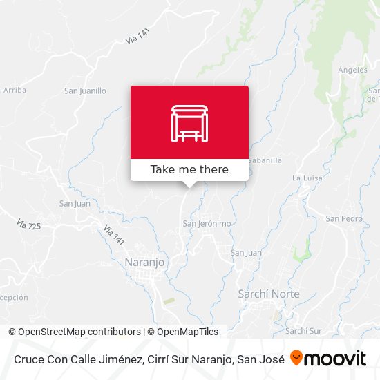 Cruce Con Calle Jiménez, Cirrí Sur Naranjo map