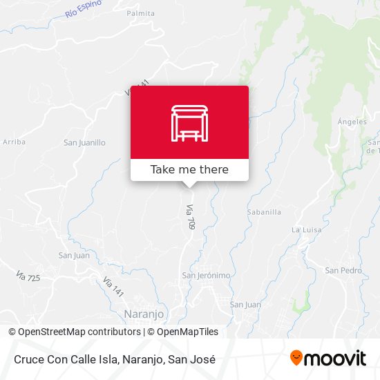 Cruce Con Calle Isla, Naranjo map