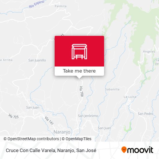 Cruce Con Calle Varela, Naranjo map