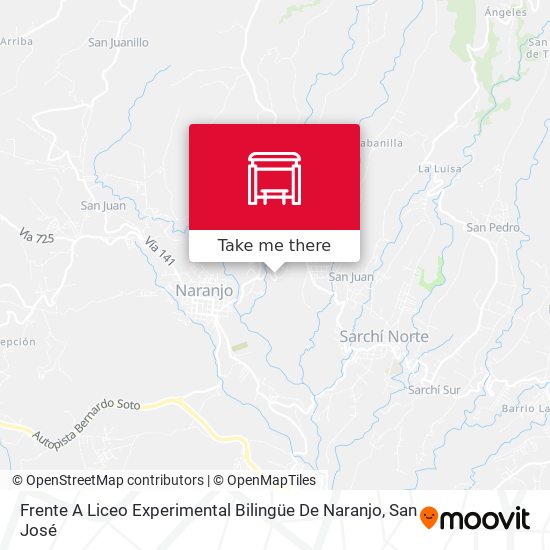 Mapa de Frente A Liceo Experimental Bilingüe De Naranjo
