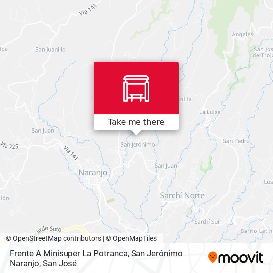 Frente A Minisuper La Potranca, San Jerónimo Naranjo map
