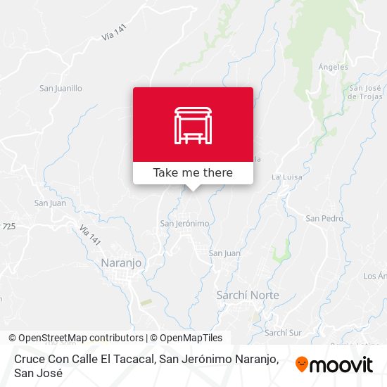 Mapa de Cruce Con Calle El Tacacal, San Jerónimo Naranjo