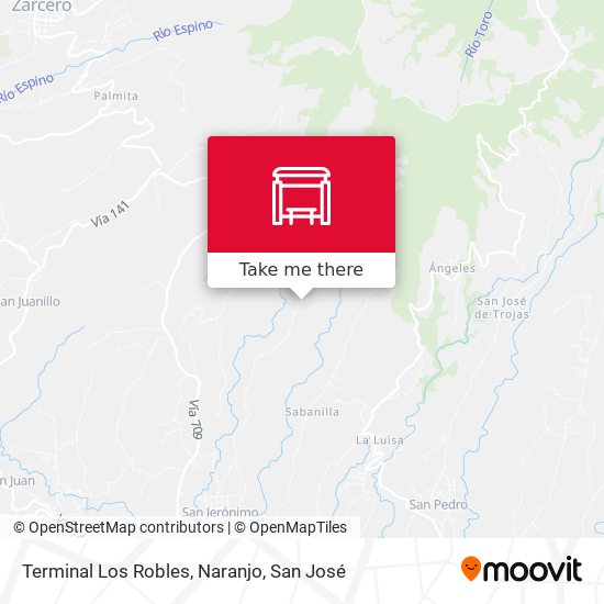 Terminal Los Robles, Naranjo map