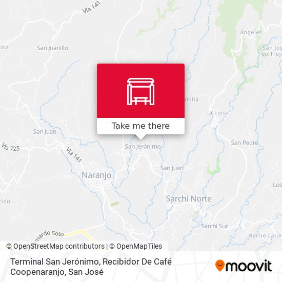 Terminal San Jerónimo, Recibidor De Café Coopenaranjo map