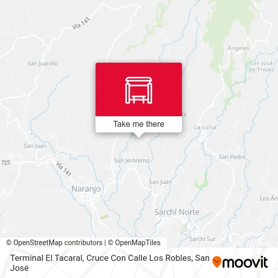 Terminal El Tacaral, Cruce Con Calle Los Robles map