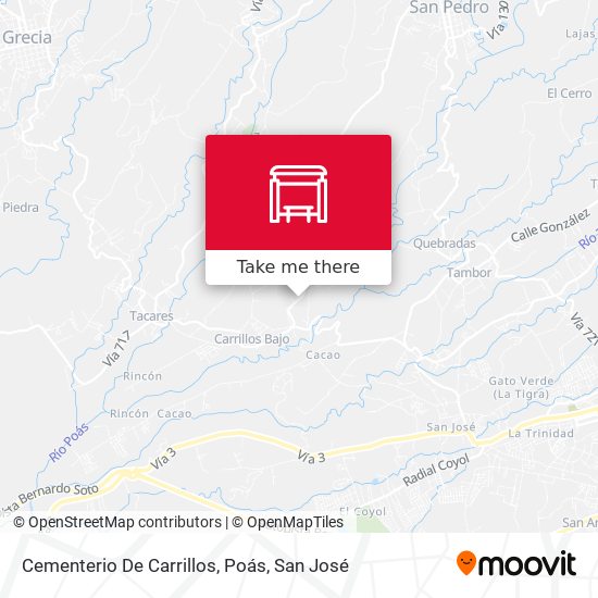 Mapa de Cementerio De Carrillos, Poás