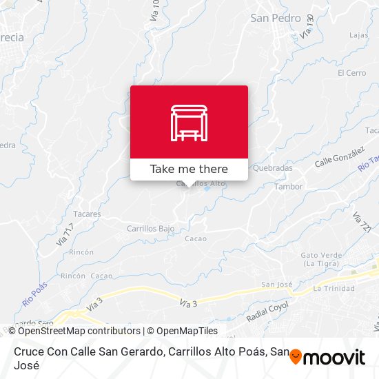 Mapa de Cruce Con Calle San Gerardo, Carrillos Alto Poás