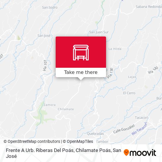 Frente A Urb. Riberas Del Poás, Chilamate Poás map