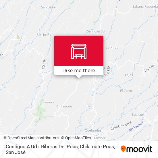 Mapa de Contiguo A Urb. Riberas Del Poás, Chilamate Poás