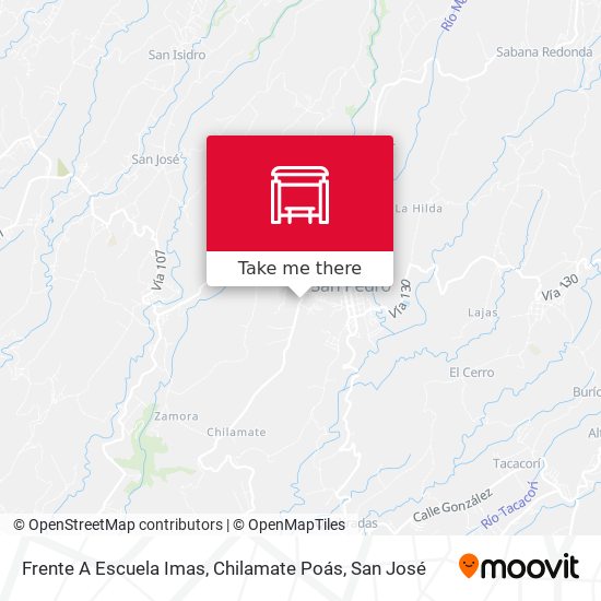 Mapa de Frente A Escuela Imas, Chilamate Poás