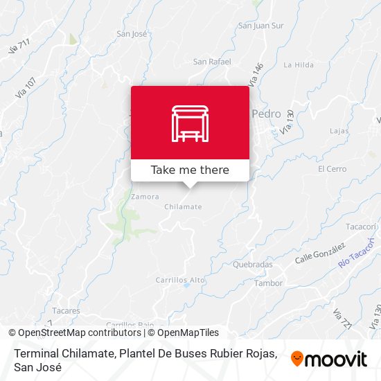 Mapa de Terminal Chilamate, Plantel De Buses Rubier Rojas