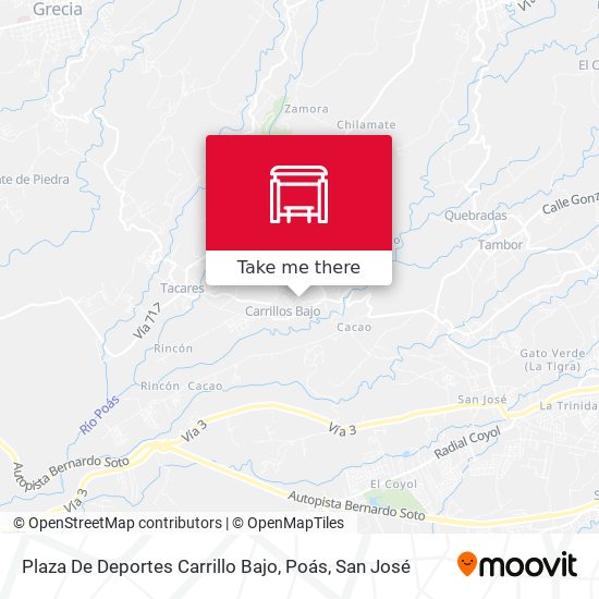 Mapa de Plaza De Deportes Carrillo Bajo, Poás