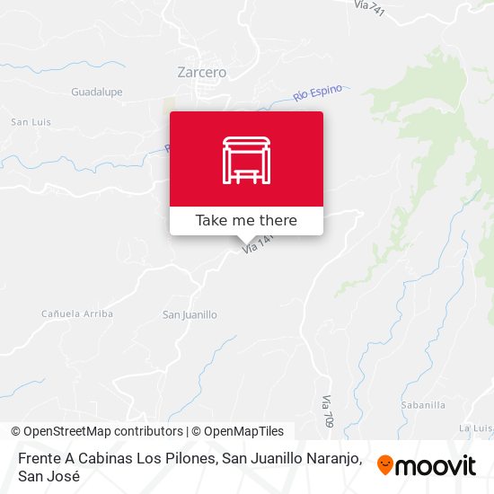 Mapa de Frente A Cabinas Los Pilones, San Juanillo Naranjo
